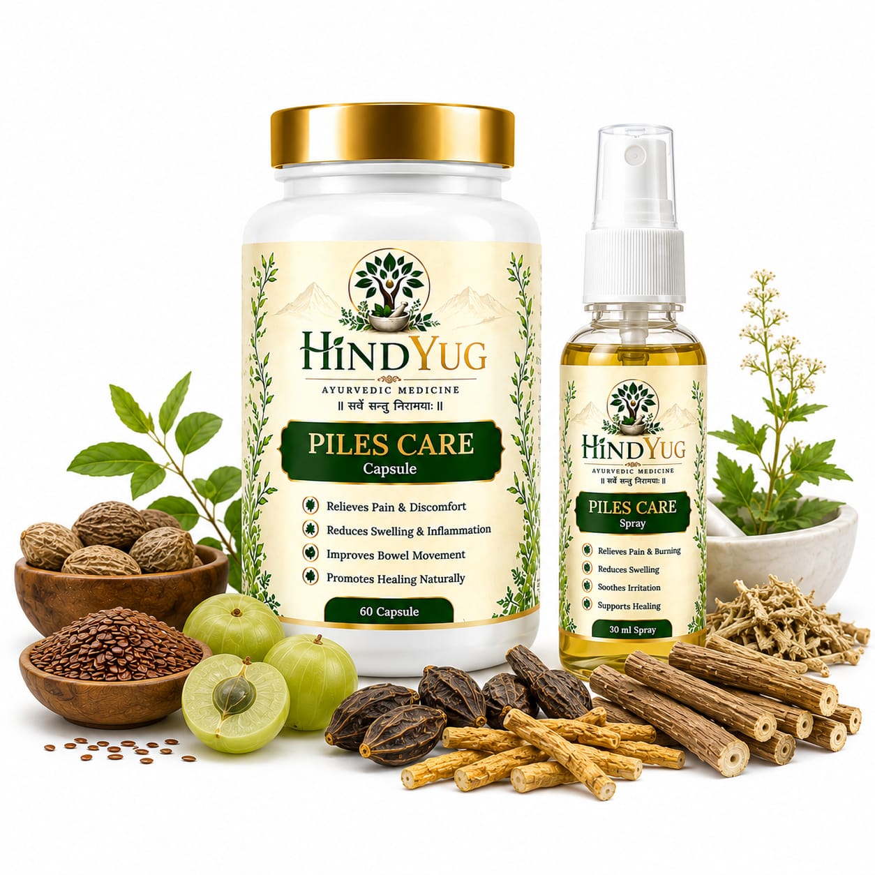 HINDYUG Piles Care Combo (Capsules + Spray)